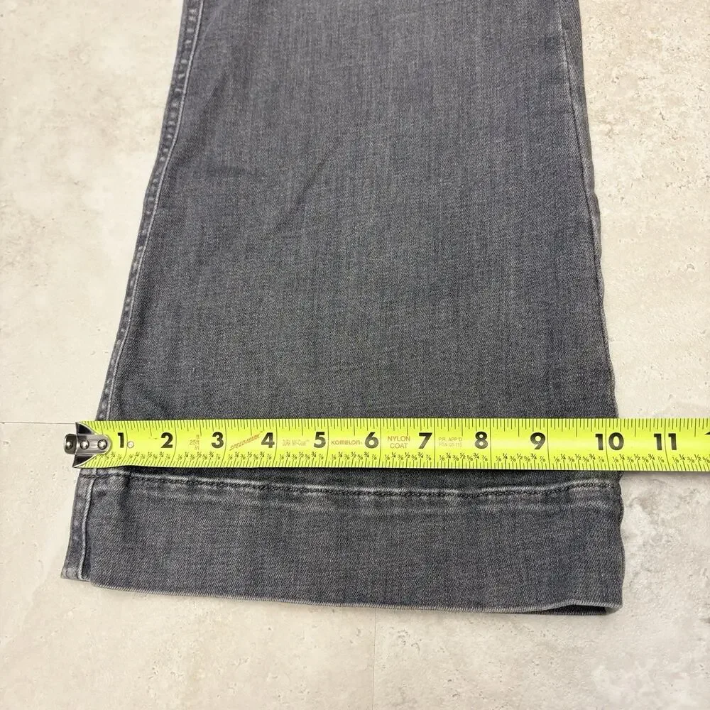 J.Jill Jeans High Rise Flare Gray Wash Patch Pocket Wide Leg Denim Size 12
